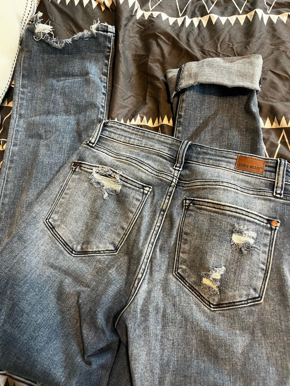Judy Blue Light Blue Distressed Mom Jeans